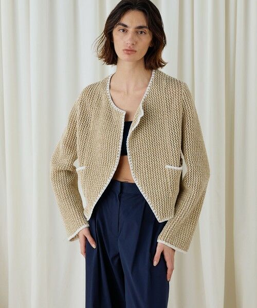 TOMORROWLAND / トゥモローランド カーディガン・ボレロ | タックパターン クルーネックカーディガン | 詳細2