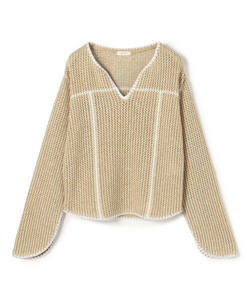 TOMORROWLAND / トゥモローランド ニット・セーター | タックパターン ワイドプルオーバー（42 ライトベージュ系）