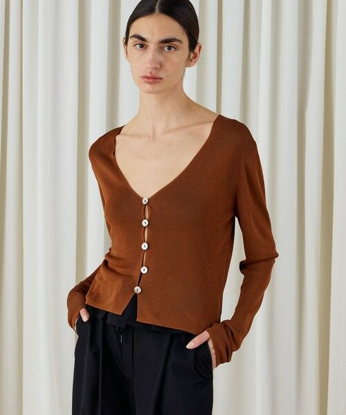 TOMORROWLAND / トゥモローランド カーディガン・ボレロ | マットレーヨン Vネックカーディガン | 詳細3