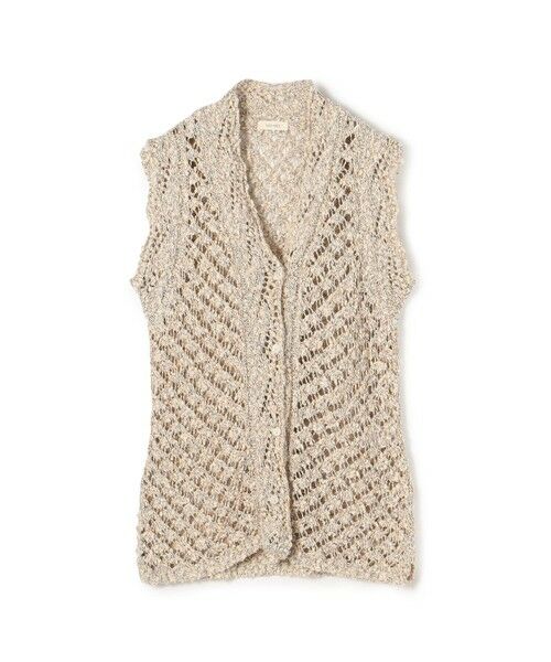 TOMORROWLAND / トゥモローランド ベスト | コットンブークレームリネ Vネックベスト(14 グレー系)