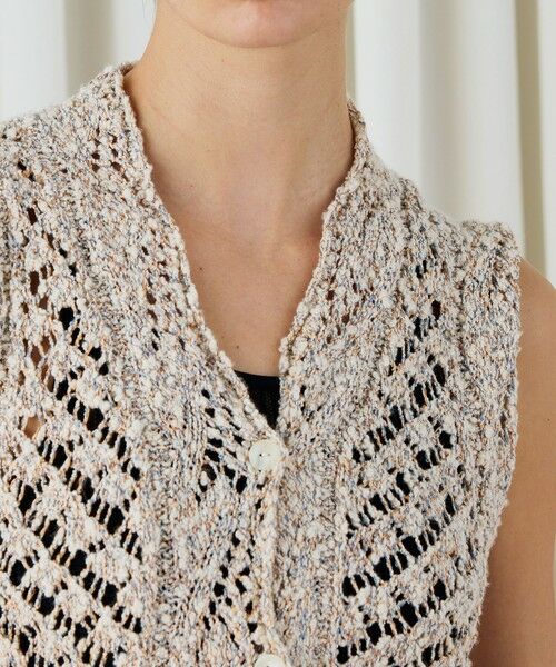 TOMORROWLAND / トゥモローランド ベスト | コットンブークレームリネ Vネックベスト | 詳細5