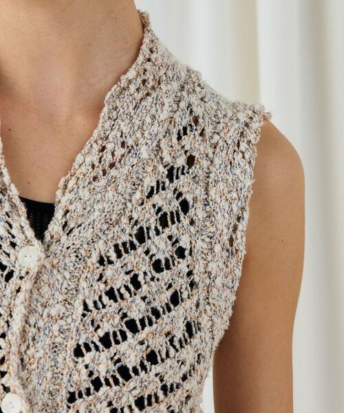 TOMORROWLAND / トゥモローランド ベスト | コットンブークレームリネ Vネックベスト | 詳細6