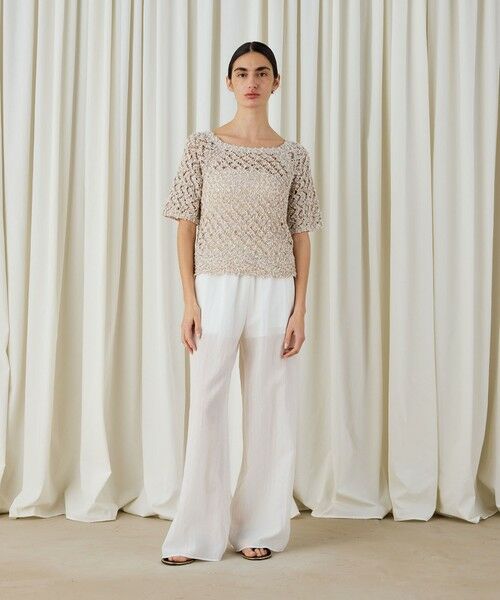 TOMORROWLAND / トゥモローランド ニット・セーター | コットンブークレームリネ スクエアネックプルオーバー | 詳細1