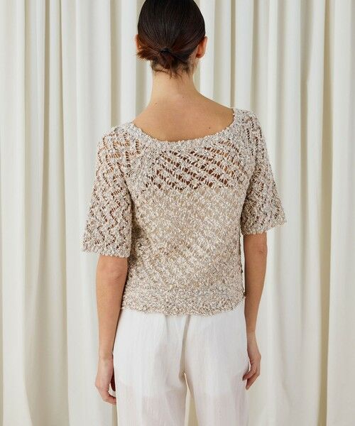 TOMORROWLAND / トゥモローランド ニット・セーター | コットンブークレームリネ スクエアネックプルオーバー | 詳細4