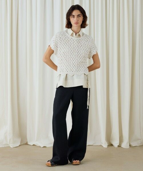 TOMORROWLAND / トゥモローランド ニット・セーター | グリッターネップヤーン フロンタブルプルオーバー | 詳細1