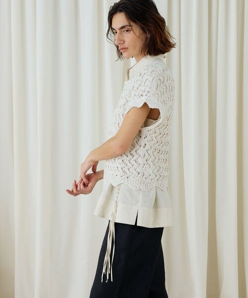 TOMORROWLAND / トゥモローランド ニット・セーター | グリッターネップヤーン フロンタブルプルオーバー | 詳細3