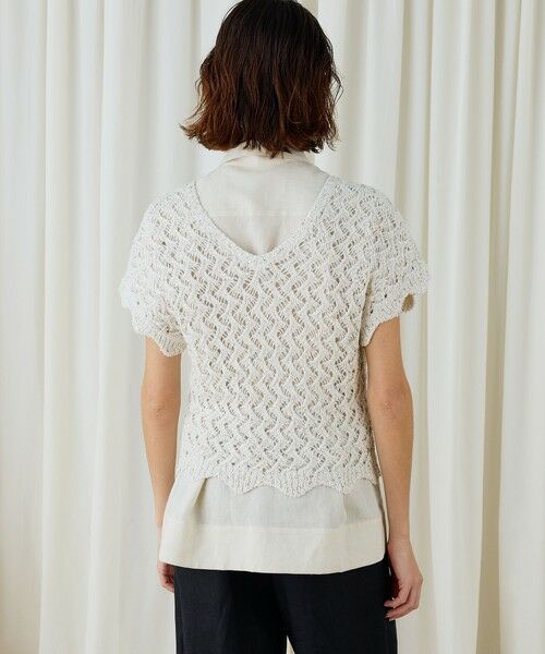 TOMORROWLAND / トゥモローランド ニット・セーター | グリッターネップヤーン フロンタブルプルオーバー | 詳細4