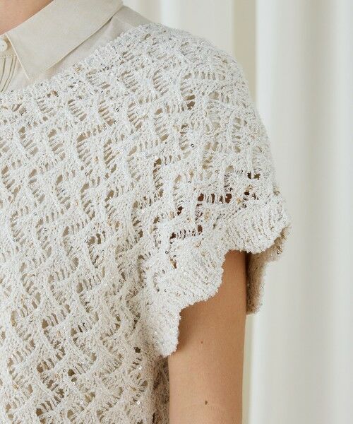 TOMORROWLAND / トゥモローランド ニット・セーター | グリッターネップヤーン フロンタブルプルオーバー | 詳細6