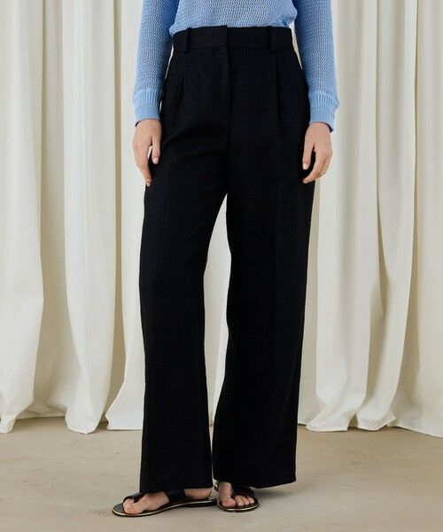 TOMORROWLAND / トゥモローランド スラックス・ドレスパンツ | ウェットリネン タックワイドパンツ | 詳細2