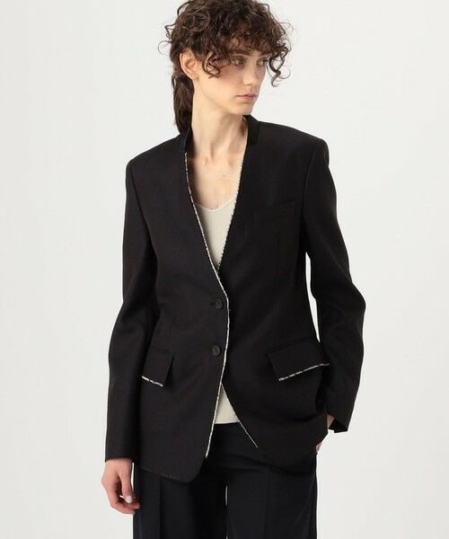 TOMORROWLAND / トゥモローランド テーラードジャケット | モヘヤウールリネン ノーカラージャケット | 詳細2