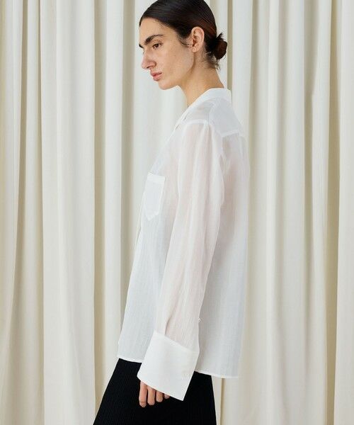 TOMORROWLAND / トゥモローランド テーラードジャケット | キュプラコットンストライプ シャツジャケット | 詳細11