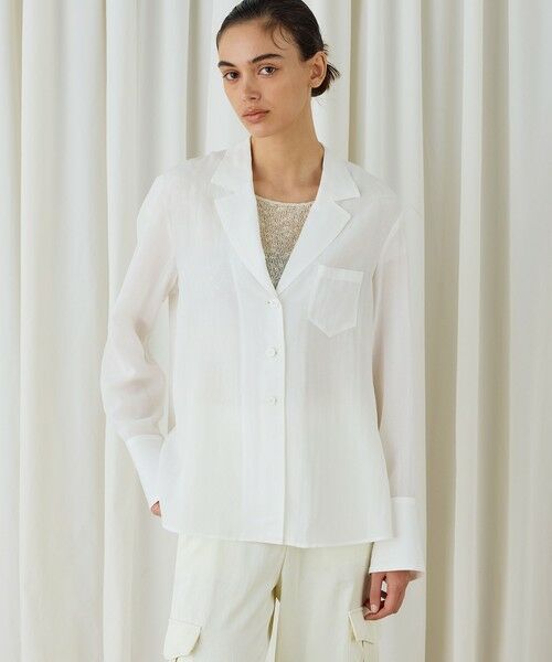 TOMORROWLAND / トゥモローランド テーラードジャケット | キュプラコットンストライプ シャツジャケット | 詳細2