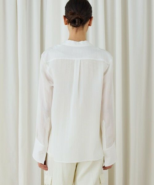 TOMORROWLAND / トゥモローランド テーラードジャケット | キュプラコットンストライプ シャツジャケット | 詳細4