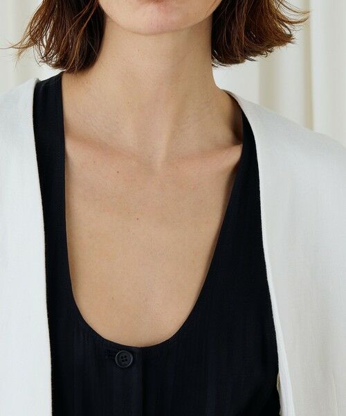 TOMORROWLAND / トゥモローランド ノーカラージャケット | ファブリックコンビ Vカラージャケット | 詳細6