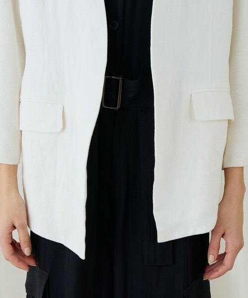 TOMORROWLAND / トゥモローランド ノーカラージャケット | ファブリックコンビ Vカラージャケット | 詳細9