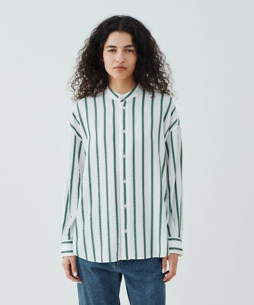 TOMORROWLAND / トゥモローランド シャツ・ブラウス(半袖以外) | ソフトストライプ スタンドカラーオーバーシャツ | 詳細2