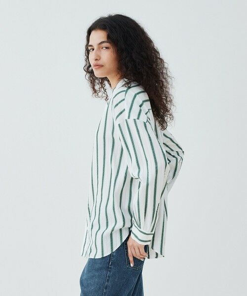 TOMORROWLAND / トゥモローランド シャツ・ブラウス(半袖以外) | ソフトストライプ スタンドカラーオーバーシャツ | 詳細3