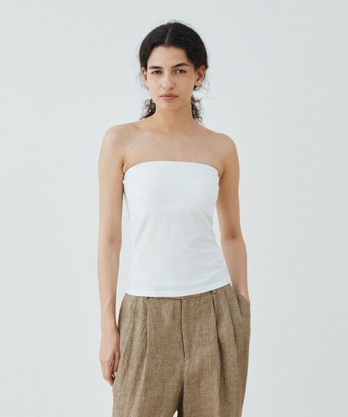 TOMORROWLAND / トゥモローランド キャミソール・チューブトップ | スビンコットン ベアトップ | 詳細3