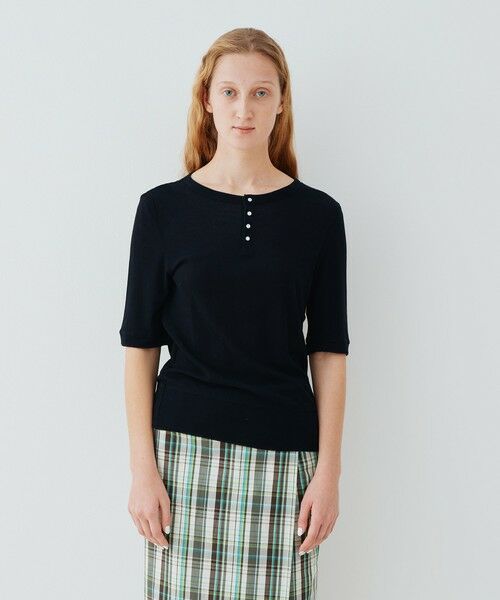 TOMORROWLAND / トゥモローランド Tシャツ | ガーゼジャージー ヘンリーネックプルオーバー | 詳細2