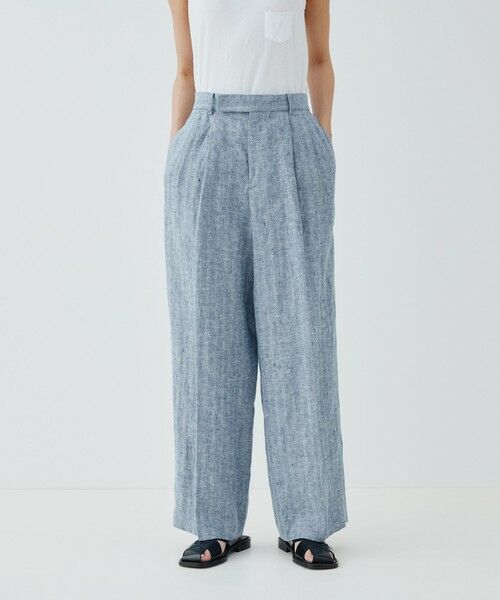 TOMORROWLAND / トゥモローランド その他パンツ | ブラッシュドリネン ツータックパンツ | 詳細2