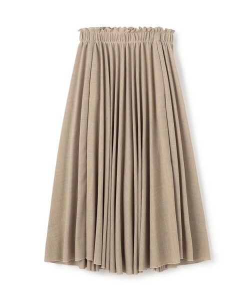 リネンテクスチャー プリーツマキシスカート （ロング・マキシ丈