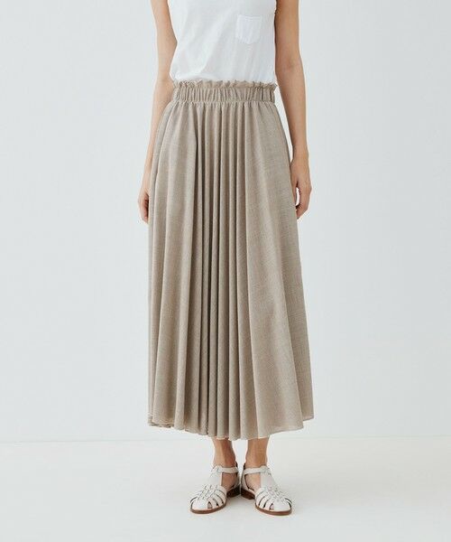 TOMORROWLAND / トゥモローランド ロング・マキシ丈スカート | リネンテクスチャー プリーツマキシスカート | 詳細2
