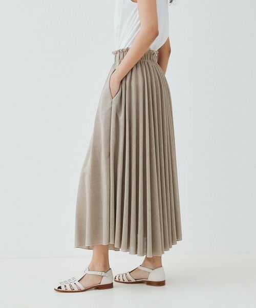 TOMORROWLAND / トゥモローランド ロング・マキシ丈スカート | リネンテクスチャー プリーツマキシスカート | 詳細3