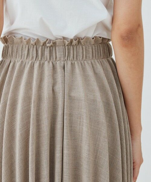 TOMORROWLAND新品リネン素敵ロングスカート リネンテクスチャー プリーツマキシスカート （ロング・マキシ丈