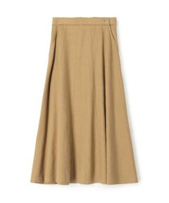 特殊な加工でシワになりにくく、適度なハリ感を持たせたフレンチリネンシリーズ。<br>ビンテージクロスにあるようなピコステッチやハシゴステッチを随所にあしらい仕上げています。<br>スカートは足首まで届くマキシ丈に分量感のあるシルエットでリラックスムード漂う一着。<br>ウエストのカットオフディテールでブランドらしいカジュアルさをプラスしています。<br>さまざまなシルエットのトップスと相性も良く、デイリーボトムとして幅広く活躍してくれる万能なアイテム。<br><br>■素材情報<br>厚み：普通<br>透け感：11 ホワイトのみ・ややあり<br>光沢：なし  <br>伸縮性：なし<br>手洗い：可 <br>裏地：あり・11 ホワイト（総裏）・15グレー、45キャメル、67ダークブルー(前身頃半分のみ)<br><br>※商品の色味は、商品単体または素材アップ画像をご確認ください<br><br>2025SS商品<br><br>※※お取扱い上の注意※※<br>麻素材は独特の光沢とシャリ感があり、さわやかな感触がある反面、糸ムラ（ネップ・スラブ）があることや、微妙な色ムラが出やすいという特性があります。<br>・着用・お洗濯の繰り返しで徐々に色があせていきます。湿っているときに摩擦が加わると毛羽立ち、白化の原因になります。濡れた場合は絶対に擦らないで水分を取り除いてください。<br>・着用シワが付きやすいので、霧吹きで水分を与えアイロンでシワ伸ばししてください。<br>・鮮明な色は紫外線に弱く変色しやすいので、陰干し暗所保管してください。<br>・汗汚れはドライクリーニングでは落ちません。変色を防ぐ為汗をかいたら放置せず、水を含ませた布で叩いて吸い取ってください。お洗濯は縫い付け表示に沿ってください。<br><br>※※素材特性上、縫い目が開きやすいので、着脱時や取り扱いにはご注意ください。<br><br><b>店舗にお問い合わせの際は、下記の商品番号をお申し付けください。<br>商品番号:23-05-51-05202</b>