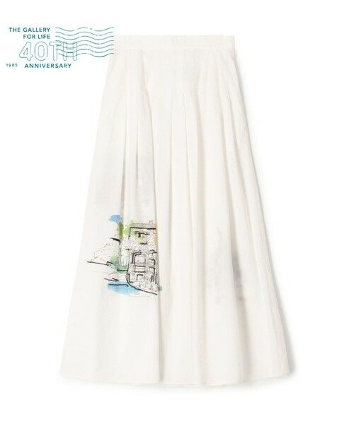 TOMORROWLAND / トゥモローランド ロング・マキシ丈スカート | Landscape Embroidery Skirt(14 グレー系)