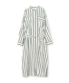 TOMORROWLAND / トゥモローランド ロング・マキシ丈ワンピース | ソフトストライプ ベルデッドシャツワンピース
