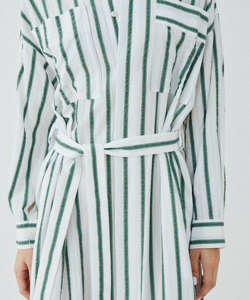 TOMORROWLAND / トゥモローランド ロング・マキシ丈ワンピース | ソフトストライプ ベルデッドシャツワンピース | 詳細5