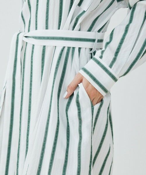 TOMORROWLAND / トゥモローランド ロング・マキシ丈ワンピース | ソフトストライプ ベルデッドシャツワンピース | 詳細7