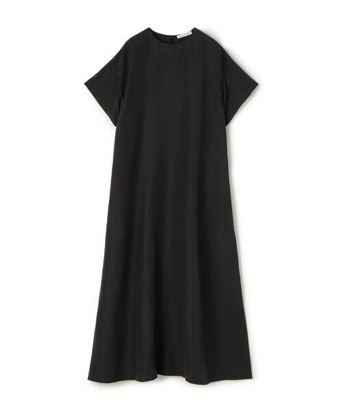TOMORROWLAND / トゥモローランド ロング・マキシ丈ワンピース | リネンキュプラシルクコンパクト クルーネックワンピース(17 チャコールグレー)