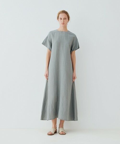 TOMORROWLAND / トゥモローランド ロング・マキシ丈ワンピース | リネンキュプラシルクコンパクト クルーネックワンピース | 詳細1