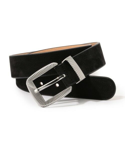 TOMORROWLAND / トゥモローランド ベルト・サスペンダー | AMBOISE NABUK レザーベルト(19 ブラック)