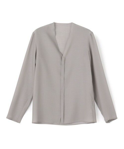 TOMORROWLAND / トゥモローランド シャツ・ブラウス | ウールビエラ Vネックシャツ（15 グレー）