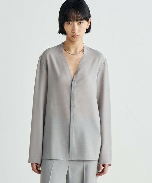 TOMORROWLAND / トゥモローランド シャツ・ブラウス | ウールビエラ Vネックシャツ | 詳細2