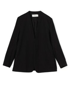 TOMORROWLAND / トゥモローランド ノーカラージャケット | リネンストレッチ ノーカラージャケット