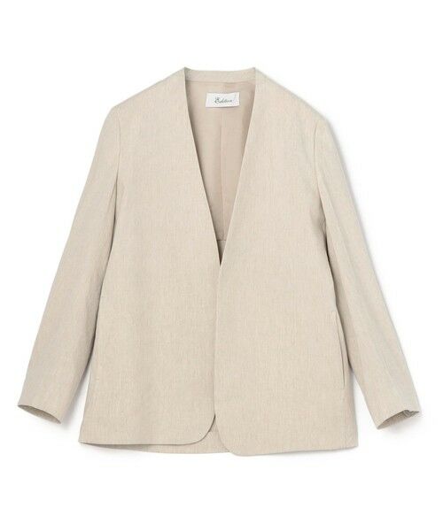 TOMORROWLAND / トゥモローランド ノーカラージャケット | リネンストレッチ ノーカラージャケット（41 ライトベージュ）