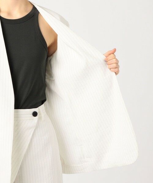 TOMORROWLAND / トゥモローランド ノーカラージャケット | リネンストレッチ ノーカラージャケット | 詳細3