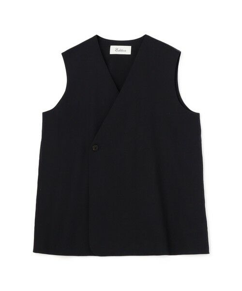 TOMORROWLAND / トゥモローランド ベスト | リネンストレッチ Vネックジレ（69 ネイビー）