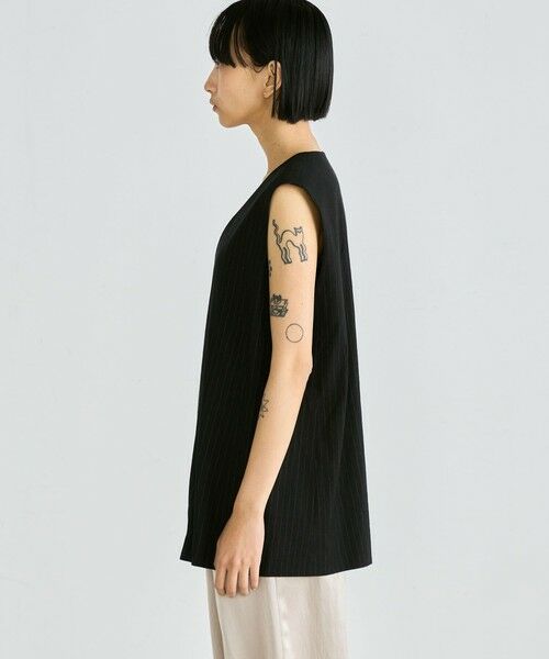 TOMORROWLAND / トゥモローランド ベスト | リネンストレッチ Vネックジレ | 詳細3