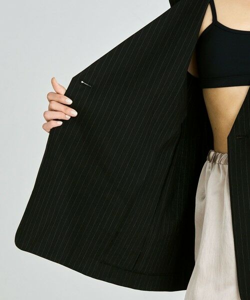 TOMORROWLAND / トゥモローランド ベスト | リネンストレッチ Vネックジレ | 詳細5