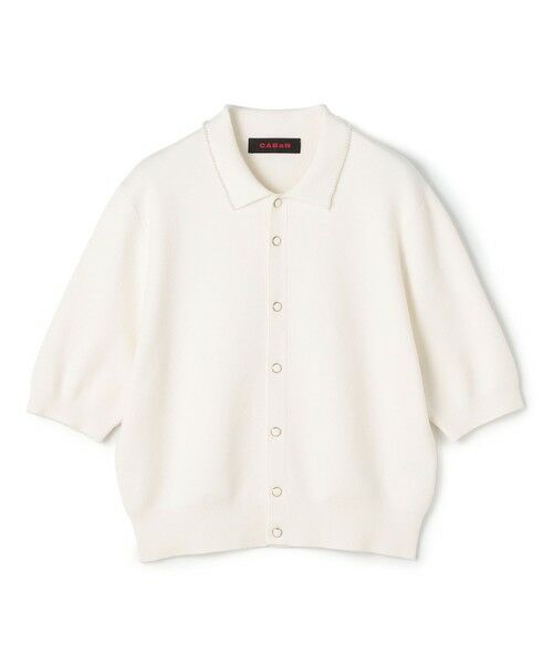 CABaN コットンカシミヤ パールポロカーディガン (ニット CABaN コットンカシミヤ パールポロカーディガン (ニット