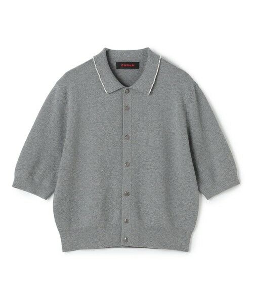CABaN コットンカシミヤ パールポロカーディガン (ニット CABaN コットンカシミヤ パールポロカーディガン (ニット