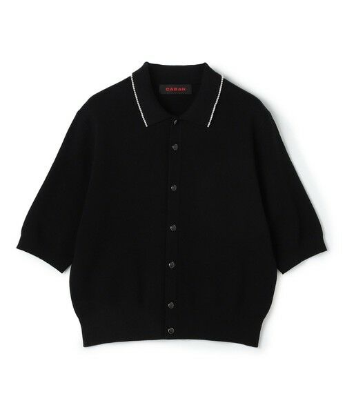 CABaN コットンカシミヤ パールポロカーディガン (ニット CABaN コットンカシミヤ パールポロカーディガン (ニット