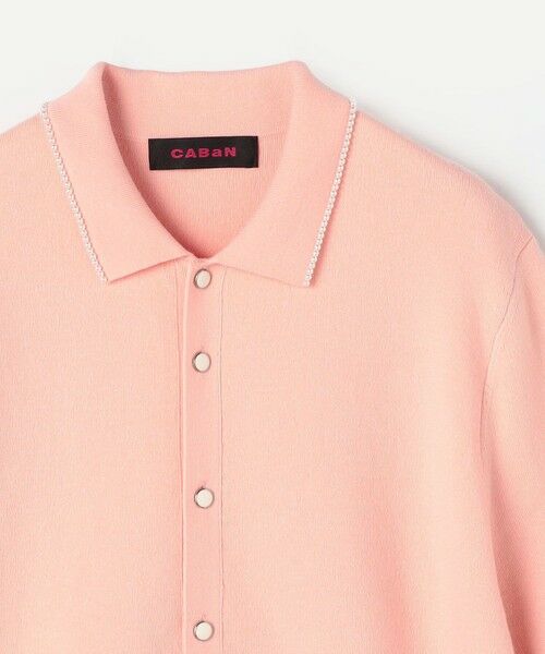 一部追加予約】CABaN コットンカシミヤ パールポロカーディガン