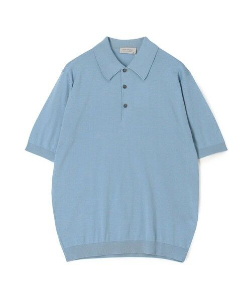 TOMORROWLAND/トゥモローランド JOHN SMEDLEY ISIS コットン ポロカラーニット 65 ブルー S TOMORROWLAND/トゥモローランド JOHN SMEDLEY ISIS コットン ポロカラーニット 65 ブルー S