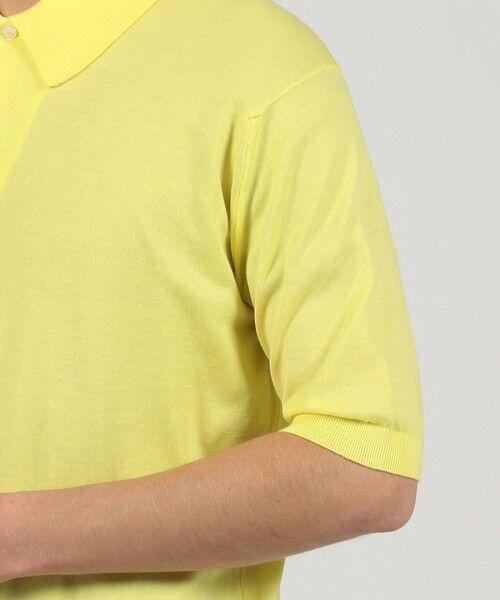 JOHN SMEDLEYポロ42 made in England イエロー JOHN SMEDLEY ISIS コットン ポロカラーニット （ニット
